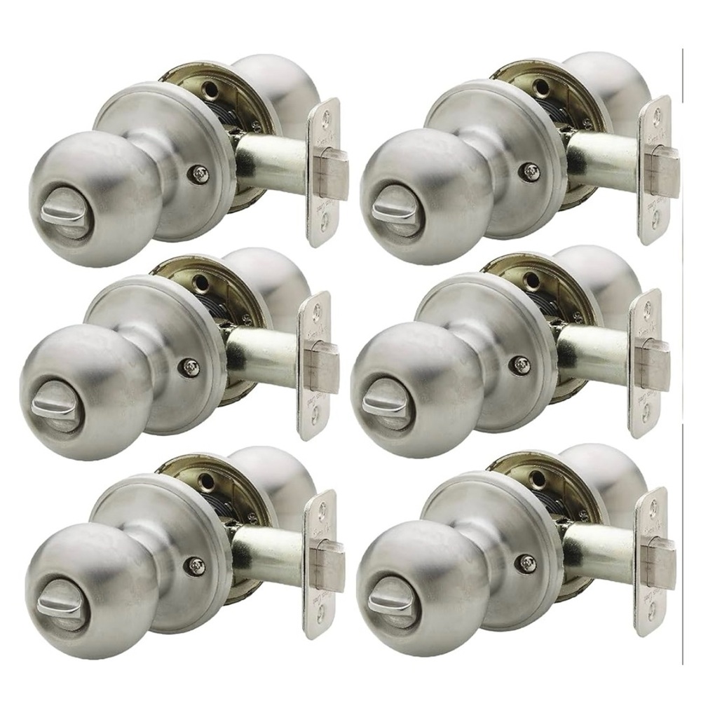 Copper Creek Ball Door Knobs Satin Stainless Set of 6